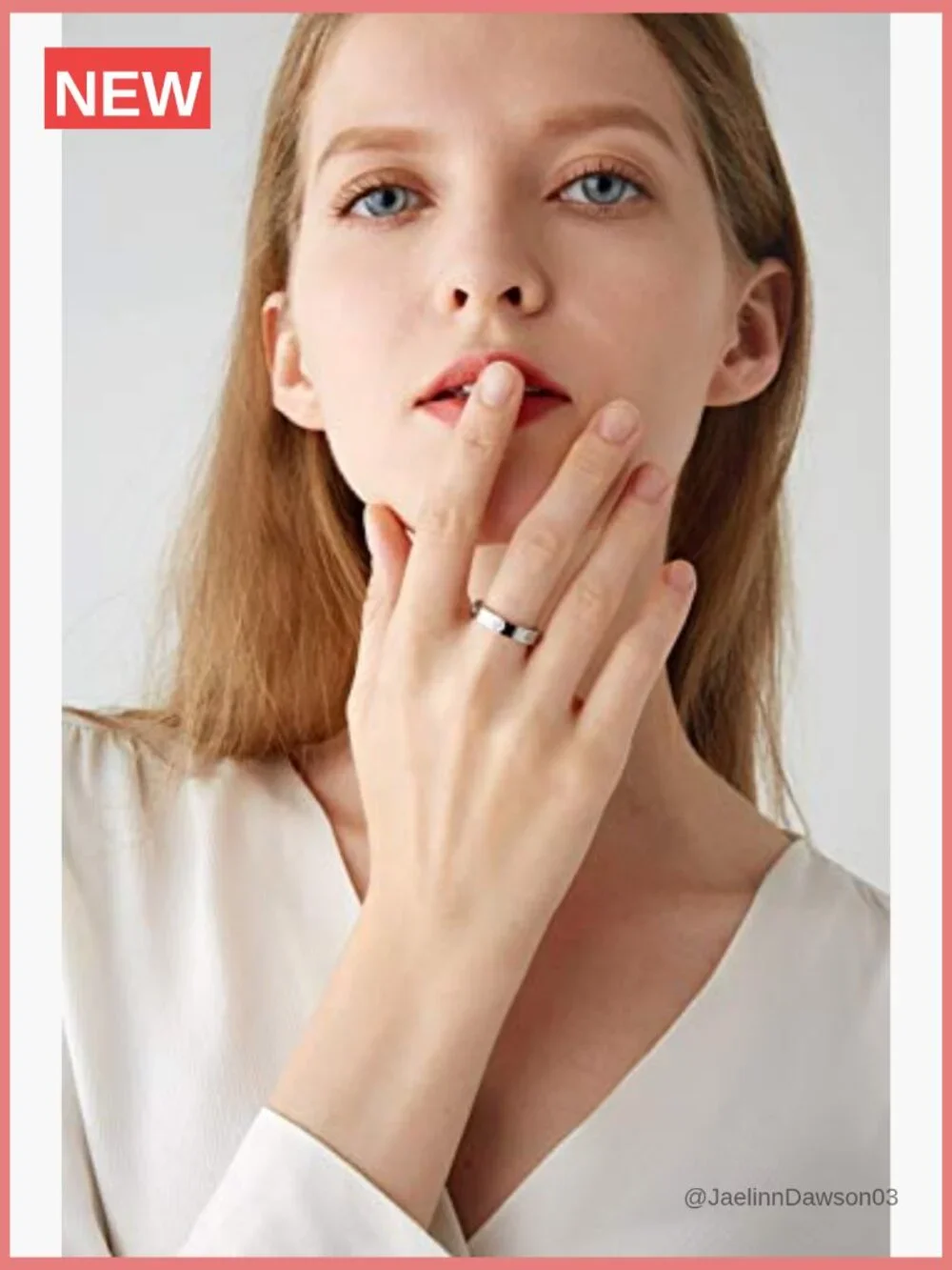 18K Gold-Plated Stainless Steel Promise Ring for Women